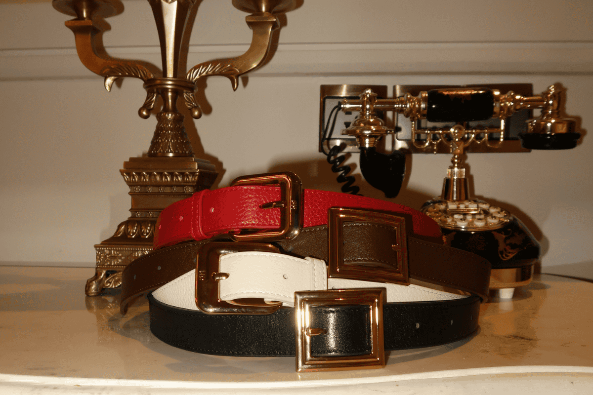 stack of different colored belts